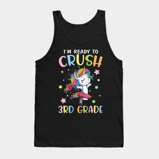 Unicorn Student Back To School I'm Ready To Crush 3rd Grade Tank Top